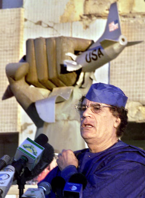 Gadhafi, after secret negotiations with the United States and Britain, agreed to halt his nation's drive to develop nuclear and chemical weapons and long range missles to deliver them.