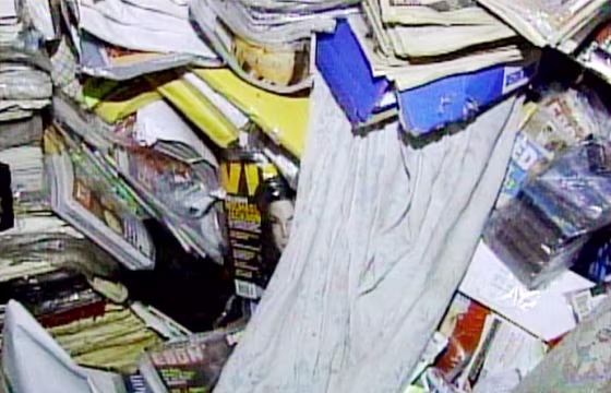 A portion of the mound that swamped Patrice Moore in his apartment.