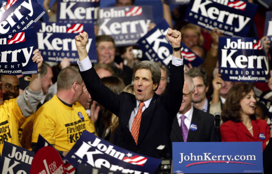 ‘We’re coming, you’re going, and don’t let the door hit you on the way out,’ Sen. John Kerry warned President Bush after his sweeping victory Monday night.