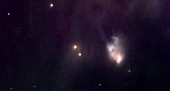 McNeil's Nebula is the fuzzy cloud toward the right side of this picture, which was made&nbsp;at the Kitt Peak Observatory in Arizona using a 20-inch telescope.