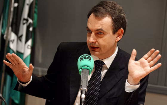 Spain's prime minister-elect, Jose Luis Rodriguez Zapatero, answers questions Wednesday on his intention to pull Spanish troops out of Iraq.