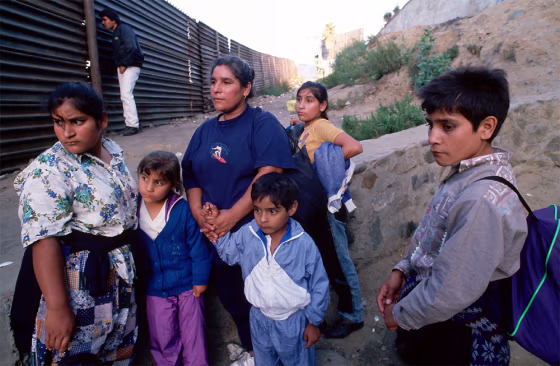 Family from Mexico City is waiting in a sewer culvert to go to Los Angeles.