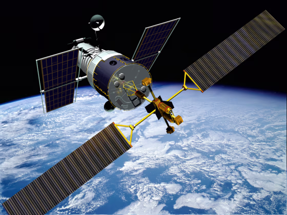 In this artist's conception,&nbsp;Orbital Recovery's&nbsp;ConeXPress space tug docks with the Hubble Space Telescope. Orbital Recovery's scheme is one of several proposed for&nbsp;boosting or servicing the telescope.