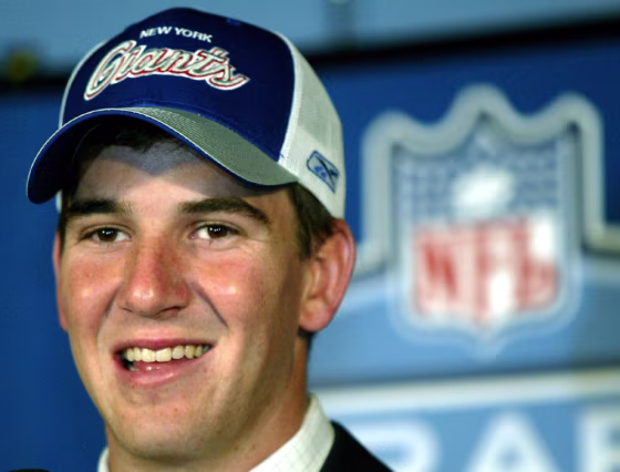 FIRST OVERALL PICK IN NFL DRAFT ELI MANNING AFTER BEING TRADED TO NEW YORK GIANTS FROM CHARGERS