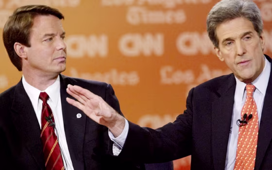 JOHN KERRY MAKES POINT IN DEBATE IN LOS ANGELES