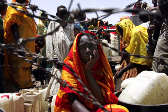 A displaced woman from the Sudan region