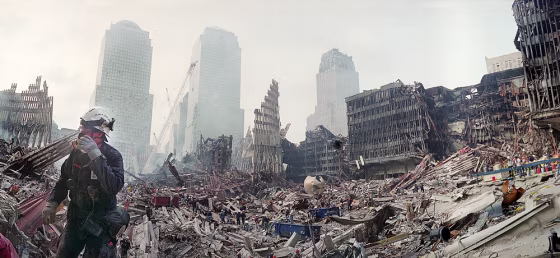Rescue workers combed through the rubble of the World Trade Center in New York for months after the attacks.