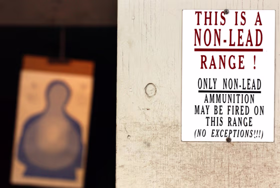 This&nbsp;sign greets users of the Federal Law Enforcement Training Center weapon range&nbsp;in Glynco, Ga. The center has adopted unleaded bullets at its four ranges.