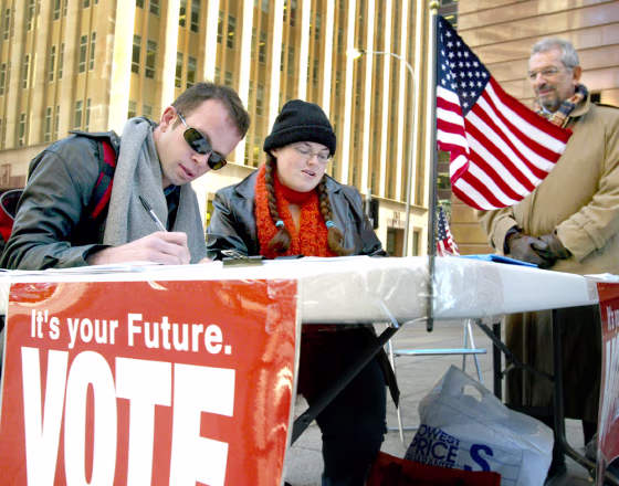 DEMOCRAT VOLUNTEERS ASSIST COMPATRIOT BEN TISDEL REQUEST ABSENTEE VOTE AHEAD OF UNITED STATES' PRESIDENTIAL ELECTION IN SYDNEY
