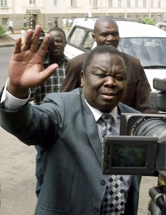 Zimbabwe's Movement For Democratic Change leader Morgan Tsvangirai enters the High Court for his treason trial in Harare on Friday.