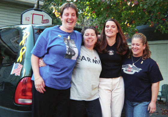 Friends, from left, Laura Robischeau, Jennifer Rowan, Dawn Cameron and Shona Emery of New Hampshire all have husbands who are serving in the military&nbsp;overseas.