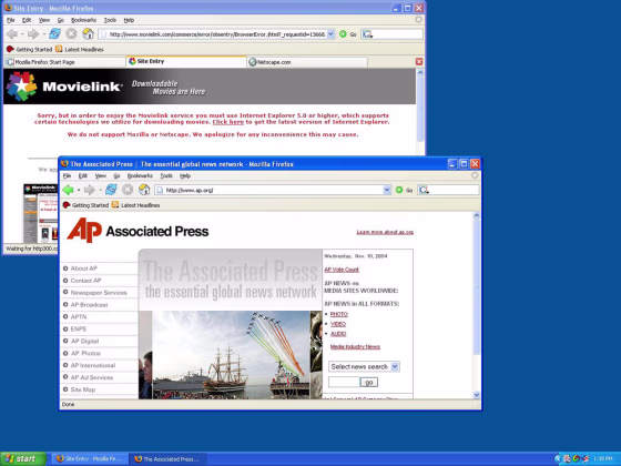 These two pages show different ways Firefox displays multiple pages within windows. The upper window shown here has three open tabs, just below the toolbar, instead of requiring three separate windows.