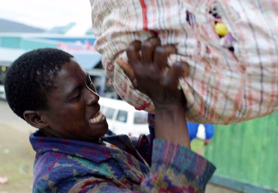 Suffering from full-blown AIDS, Sithombe Malembe is one of the first AIDS sufferers to be included in an antiretroviral drug program.