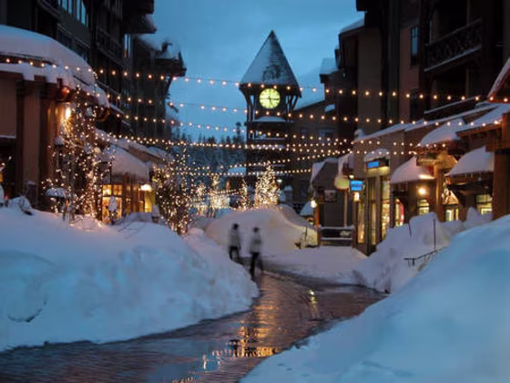 Mammoth Village at night