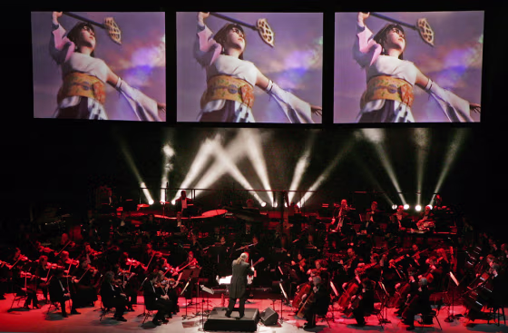 The Chicagoland Pops Orchestra performs "Dear Friends, the Music of Final Fantasy" while images from the popular game were broadcast overhead&nbsp;at the Rosemont Theater, in Rosemont, Ill.