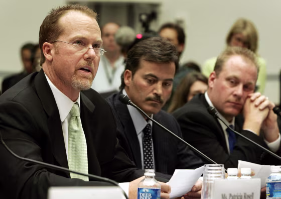 Former St Louis Cardinals batter Mark McGwire makes a statement during testimony at a hearing on Capitol Hill