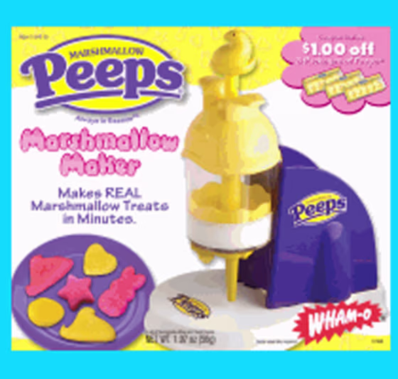 Wham-o's Marshmallow Peeps Marshmallow Maker is a Peep's freak dream come true.