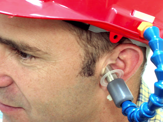 Researcher wears a brain-monitoring hard hat at the Australian National University in Canberra