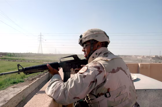 Sgt. 1st Class Donald Sparks of Houston Texas was slightly wounded Sunday near Mullafayad, Iraq, when insurgents bombed his Humvee in an ambush.