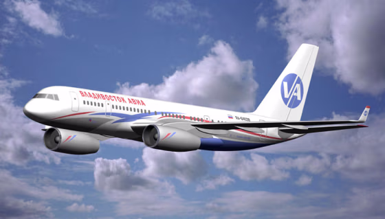 The Tupolev 204-300 has a range of 5,500 miles, capacity of up to 162 passengers and features amenities including seatback flat-screen video monitors.