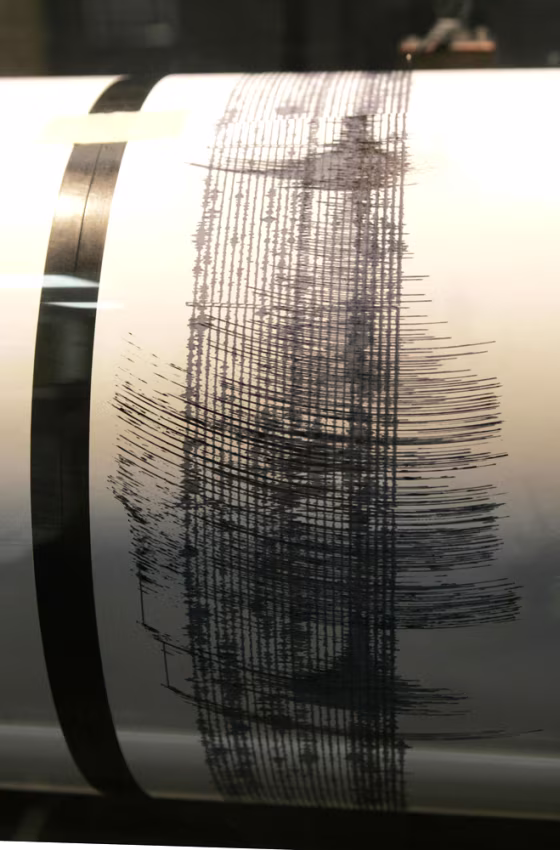 A seismograph shows the 4.9-magnitude of the earthquake that occurred Thursday in Yucaipa, Calif. Three other earthquakes also shook California in the past week, none of which caused major damage.