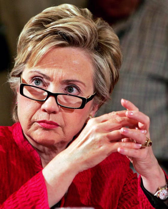 US Senator Hillary Clinton listens during Armed Services Committee hearing on Capitol Hill