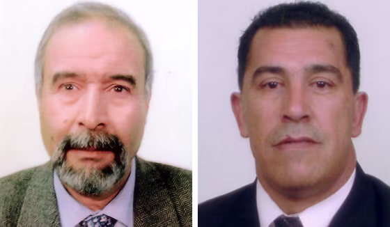 Slain Algerian diplomats Ali Belaroussi, left,&nbsp;and Azzedine Belkadi. 