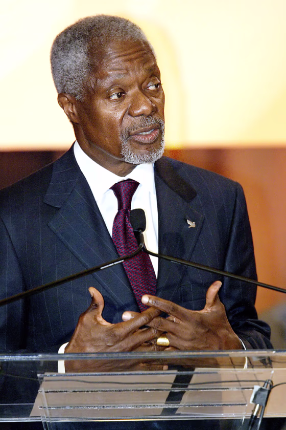 U.N. Secretary-General Kofi Annan speaks at United Nations on Friday.