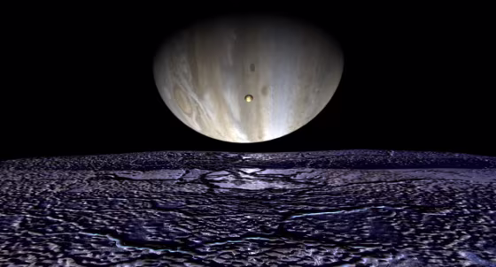An image from the enhanced "Cosmos" shows Jupiter as seen from one of its moons.