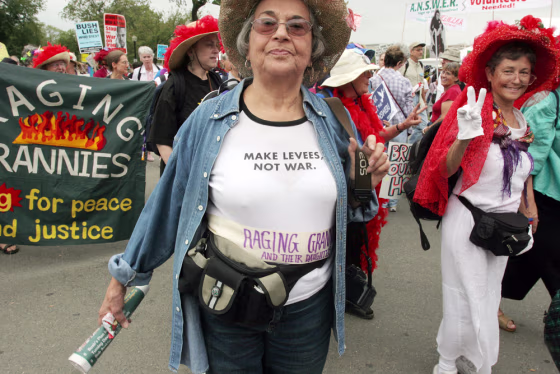 The \"Raging Grannies\" march against the