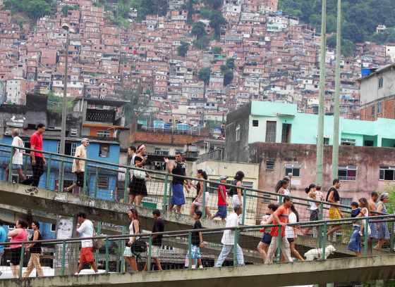 Residents of the Rocinha shantytown, the