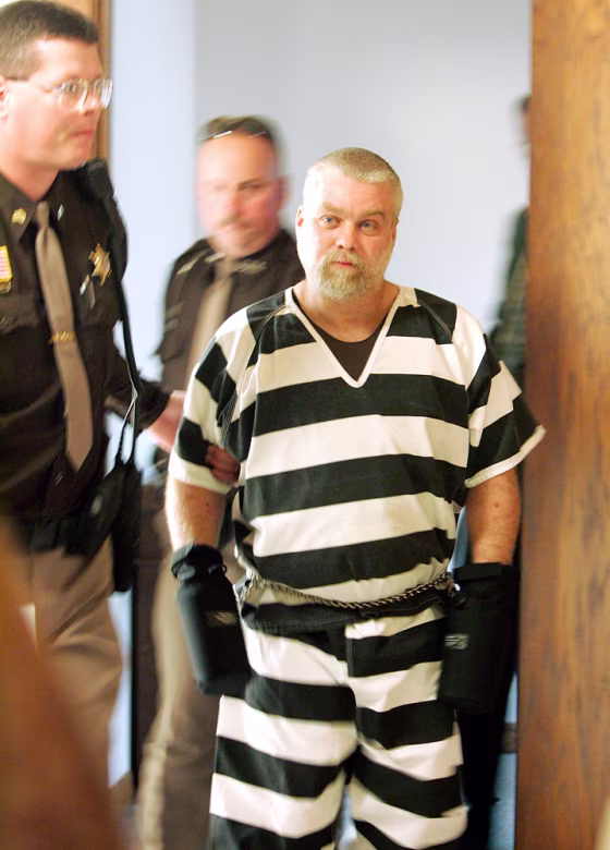 Steven Avery is escorted out of the courthouse&nbsp;on Tuesday&nbsp;in Manitowoc, Wis.&nbsp;Avery, released from jail in 2003 after DNA samples exonerated him from a rape charge, is the lead suspect in the murder of Teresa Halbach.