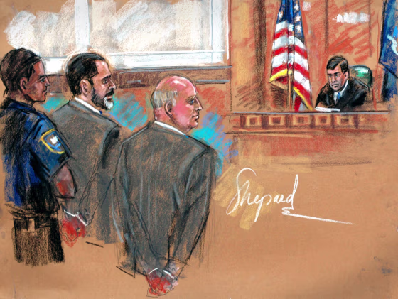Court sketch of Tyco trial in New York