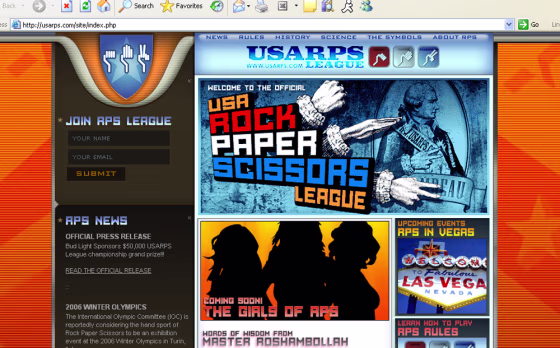 According to the group's Web site, the USA Rock Paper Scissors League was formed to codify the rules of "the world’s greatest hand sport," although perhaps patty-cake aficiandos may beg to differ. 