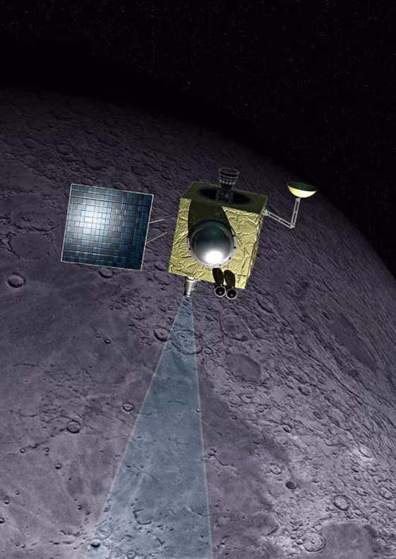 This illustration shows India’s Chandrayaan-1 lunar orbiter,&nbsp;which is&nbsp;headed for a late 2007-2008 launch.