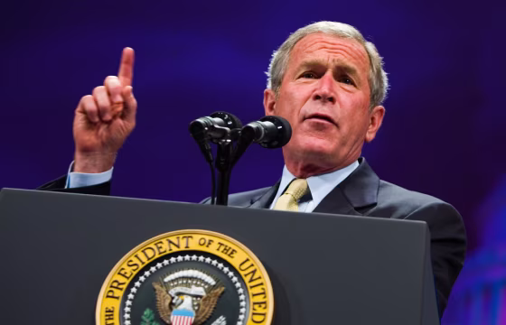 US President George W. Bush addresses th