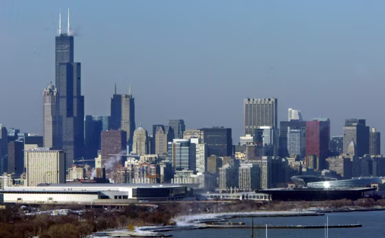 Chicago’s Sears Tower, the tallest high-rise in this skyline view, was the focus of a plot by extremists who thought they were working with al-Qaida, officials said Friday.