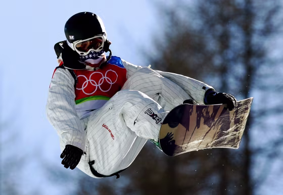 White of the US competes at the Winter Olympic Games in Bardonecchia