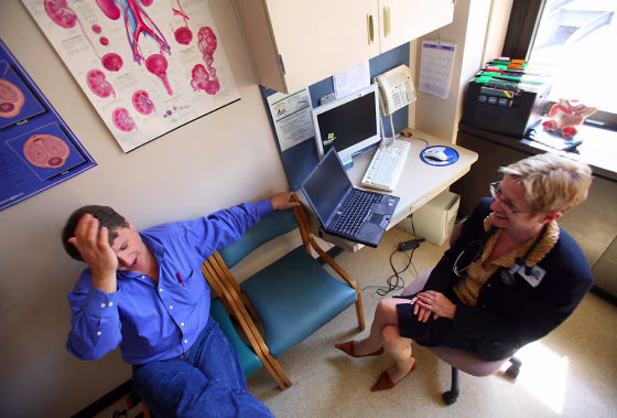 Author and prostate cancer patient Mike Stuckey gets the lowdown on his treatment options from Dr. Ksenija Stefanovic, a urologist at Seattle's Virginia Mason Medical Center.