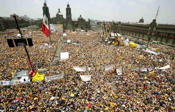 Supporters of Andres Manuel Lopez Obrador attend a rally in Mexico