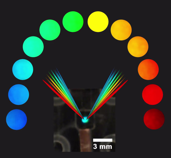 Swiss scientists say they have developed a way of using artificial 'muscles' to display an unlimited range of colors that will revolutionize screen technology and challenge big-hitters in markets ranging from microscopy to fiber optics. 