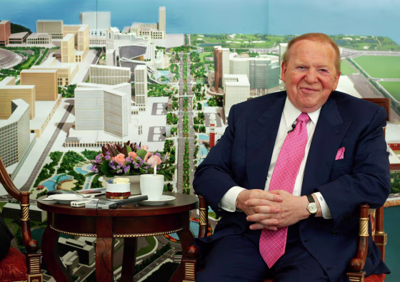 Las Vegas Sands Chairman and CEO Sheldon Adelson speaks during an interview in Macau