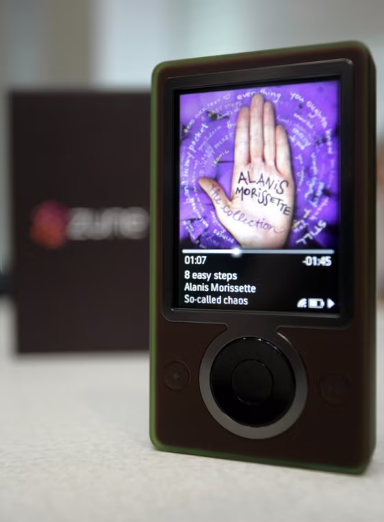 Microsoft's Zune media player is shown for the first time to the media in Redmond, Washington