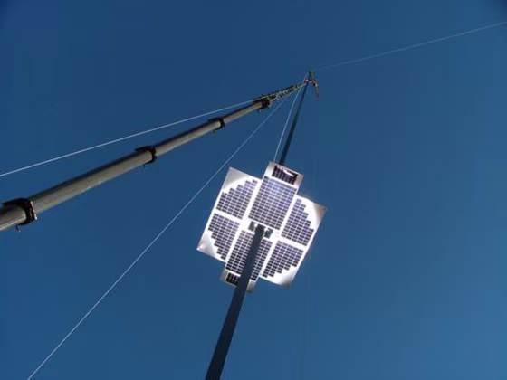 A high-powered spotlight is focused on the photoelectric array on the bottom of the robot "climber" employed by the University of Saskatchewan Space Design Team during last year's inaugural Space Elevator Games. USST is among a dozen teams due to take part in this year's climber competition.