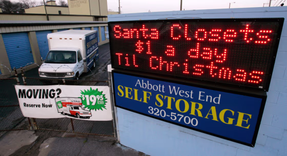 Santa Closets are advertised the Abbott Self-Storage facility in Nashville, Tenn. 