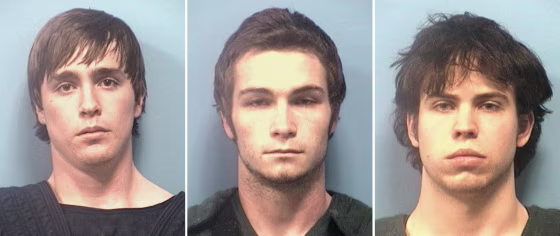 Matthew Lee Cloyd, Benjamin Nathan Moseley and Russell Lee Debusk appear, left to right, in this photo released in March by the Shelby County Sheriff's Office.