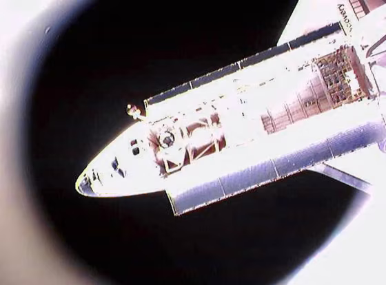 The US space shuttle Discovery is photog