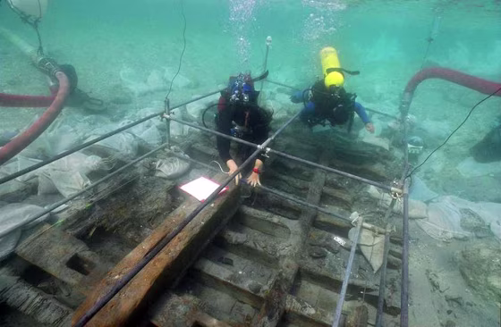 Divers excavate a 1,300 year-old boat discovered off Israel's Mediterranean coast south of Haifa. Marine archaeologists studying the craft say it is the only one from this period, the early 8th century, discovered in the Mediterranean, and could help scholars understand how the arrival of new rulers from the Arabian desert changed life and trading patterns in the Holy Land.