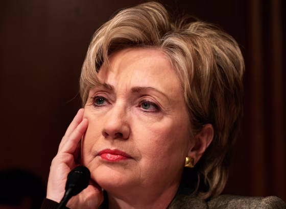 U.S. Senator Rodham Clinton listens during a nomination hearing of Adm. Fallon in Washington