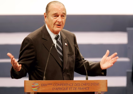 French President Jacques Chirac delivers